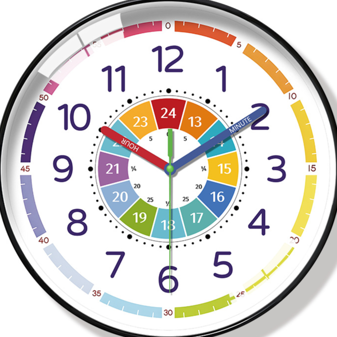 Educational Silent Wall Clock