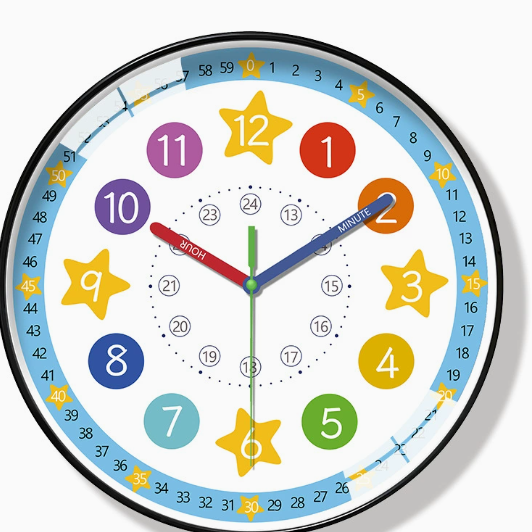 Educational Silent Wall Clock