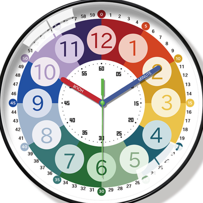 Educational Silent Wall Clock