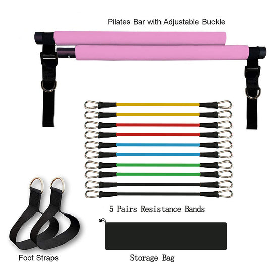 Yoga Pilates Bar Portable Gym Accessories Resistance Bands