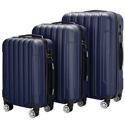 3-in-1 Navy Blue Luggage Set Large Capacity Travel Suitcase