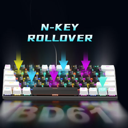 BD61 Mechanical Keyboard RGB Hot-Swappable Wired for Gaming