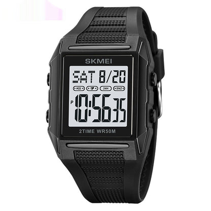 Lightweight Waterproof And Luminous Square Electronic Sports Watcha Classic And Stylish Choice