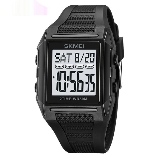 Lightweight Waterproof And Luminous Square Electronic Sports Watcha Classic And Stylish Choice