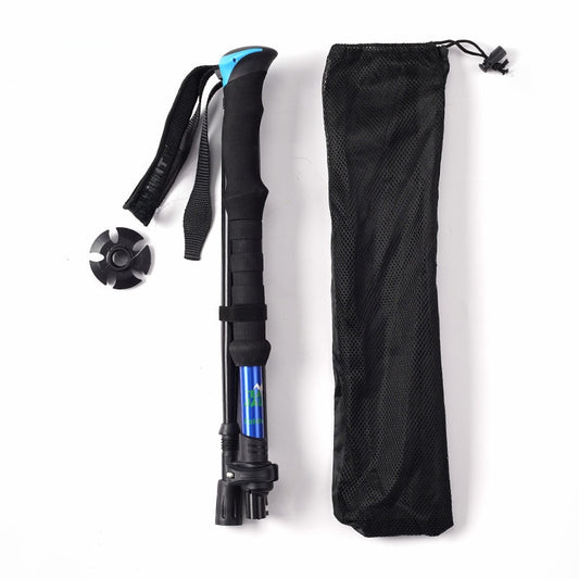 Four-Section Telescopic Aluminum Hiking Pole for Trekking