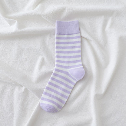 Stylish Purple Toned Women's Mid-Calf Socks Lightweight