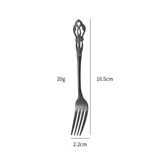 Gold Plated Stainless Steel Spoon Western Dinnerware Set