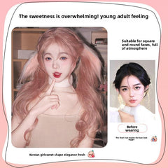 Grapefruit pink curly center-parted net