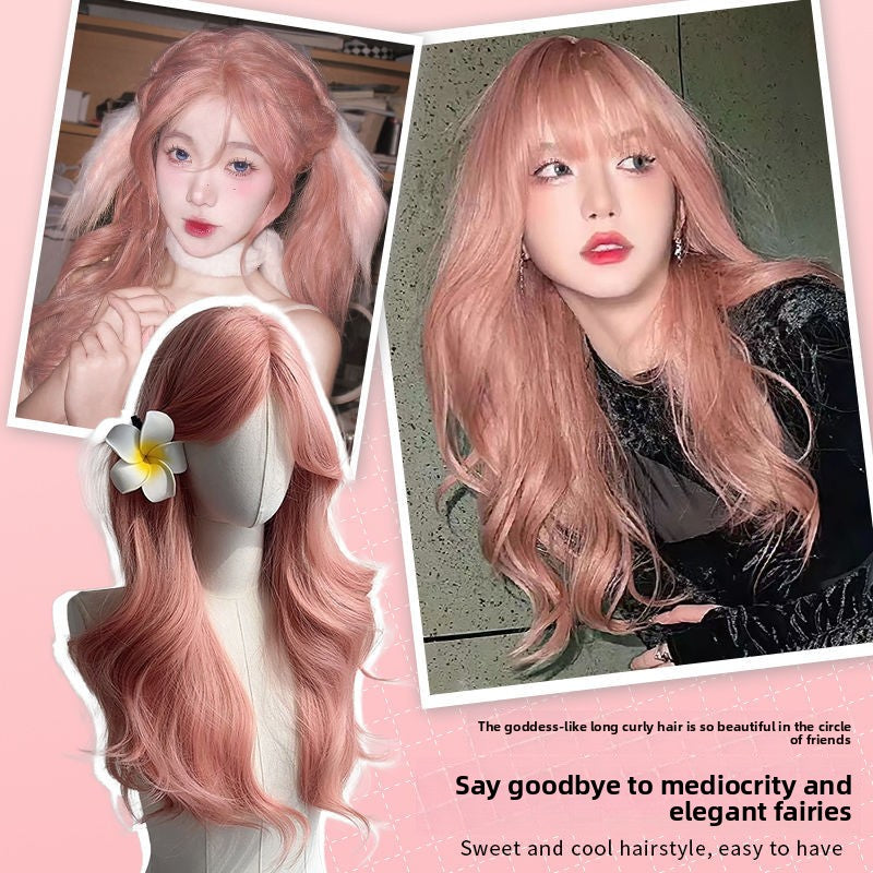 Eight-character style fringe wig with full head cover
