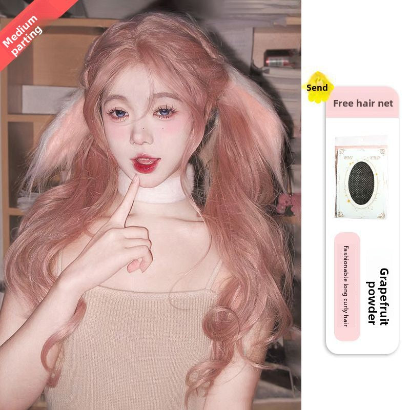 Eight-character style fringe wig with full head cover