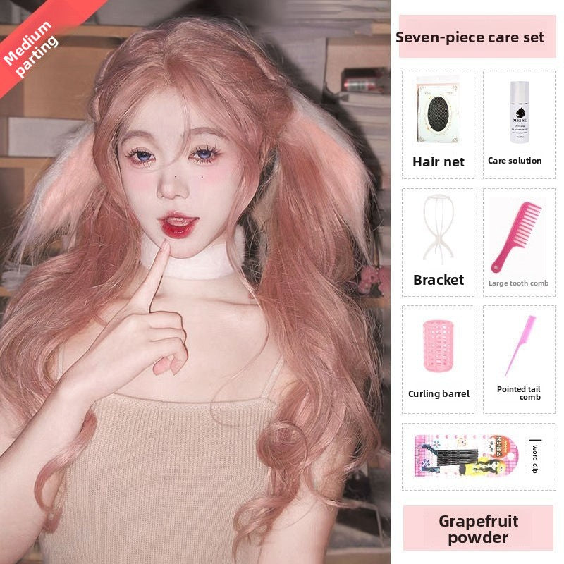 Eight-character style fringe wig with full head cover