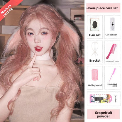 Eight-character style fringe wig with full head cover