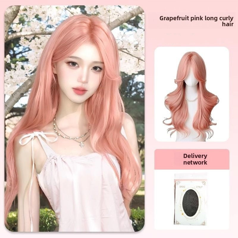 Eight-character style fringe wig with full head cover