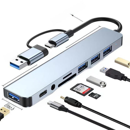 Eight-in-one dual-head high-speed hub docking station