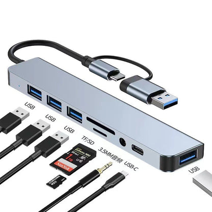 Eight-in-one dual-head high-speed hub docking station