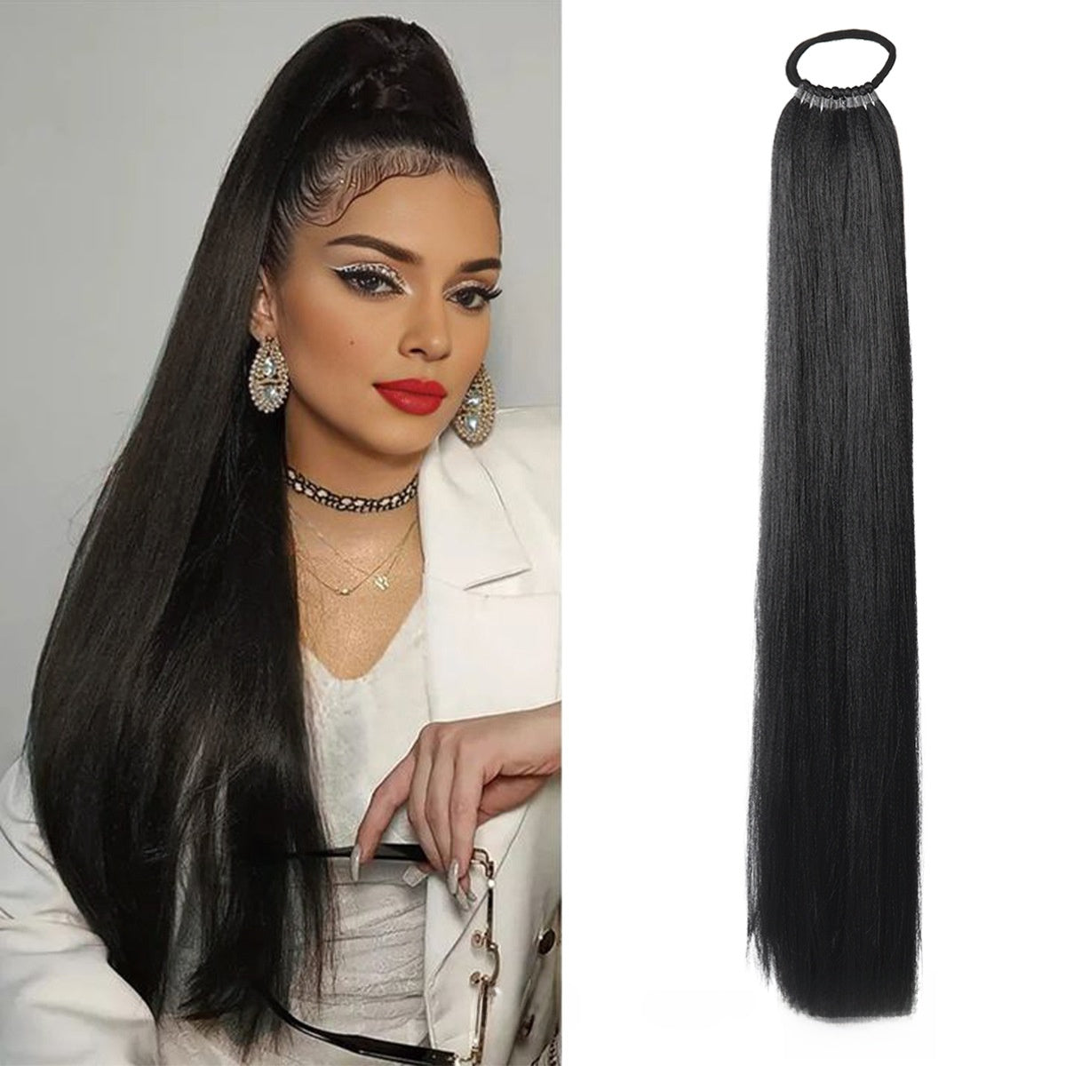 Elastic Band Ponytail Wig