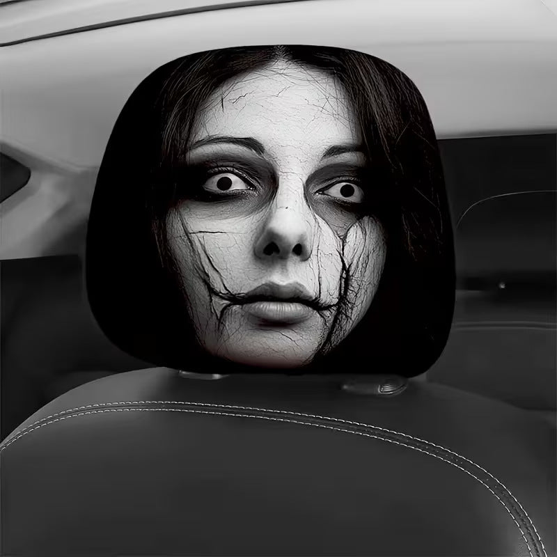 Elastic Car Print Headrest Covers