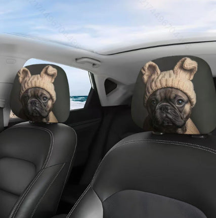 Elastic Car Print Headrest Covers