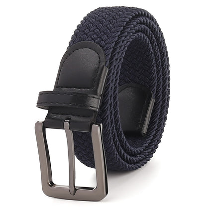Elastic Cotton Belt with Alloy Pin Buckle