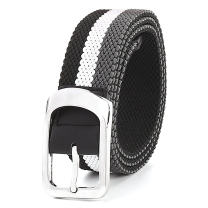 Elastic Cotton Belt with Alloy Pin Buckle