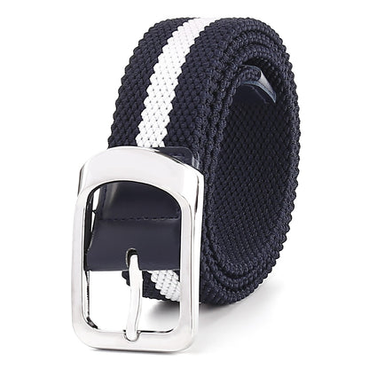 Elastic Cotton Belt with Alloy Pin Buckle