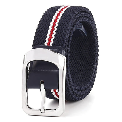 Elastic Cotton Belt with Alloy Pin Buckle
