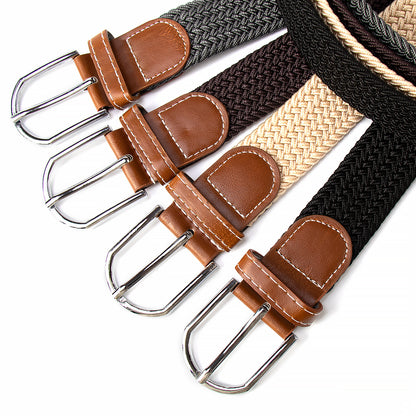 Elastic Cotton Belt with Alloy Pin Buckle