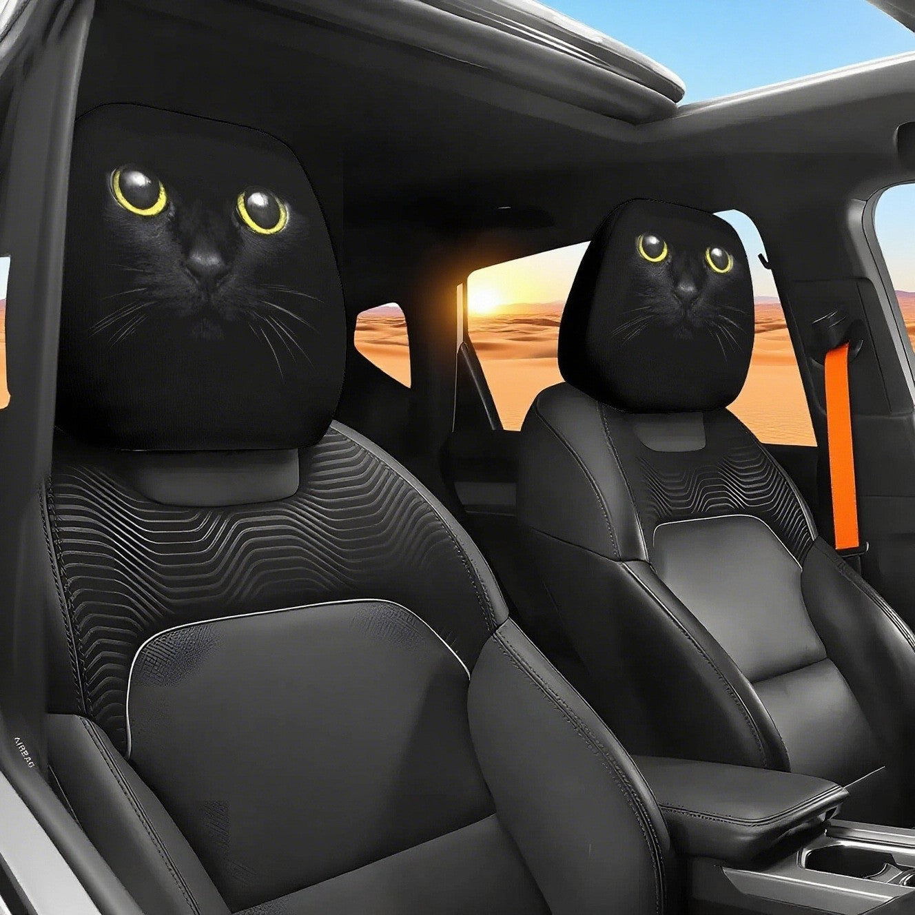 Elastic Double-Sided Car Headrest Cover