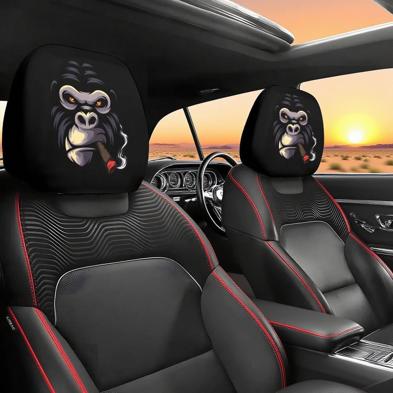 Elastic Double-Sided Car Headrest Cover