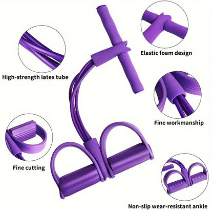 Elastic Exercise Tension Rope with Foot Pedals