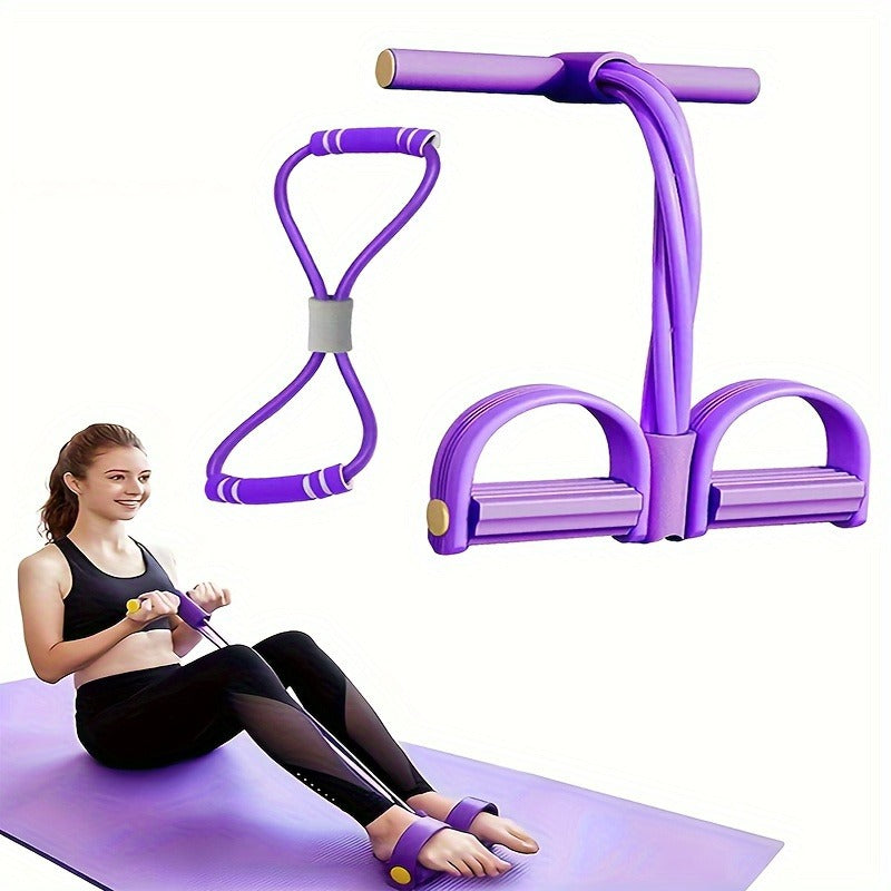 Elastic Exercise Tension Rope with Foot Pedals