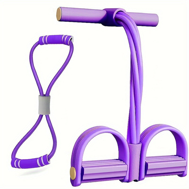Elastic Exercise Tension Rope with Foot Pedals