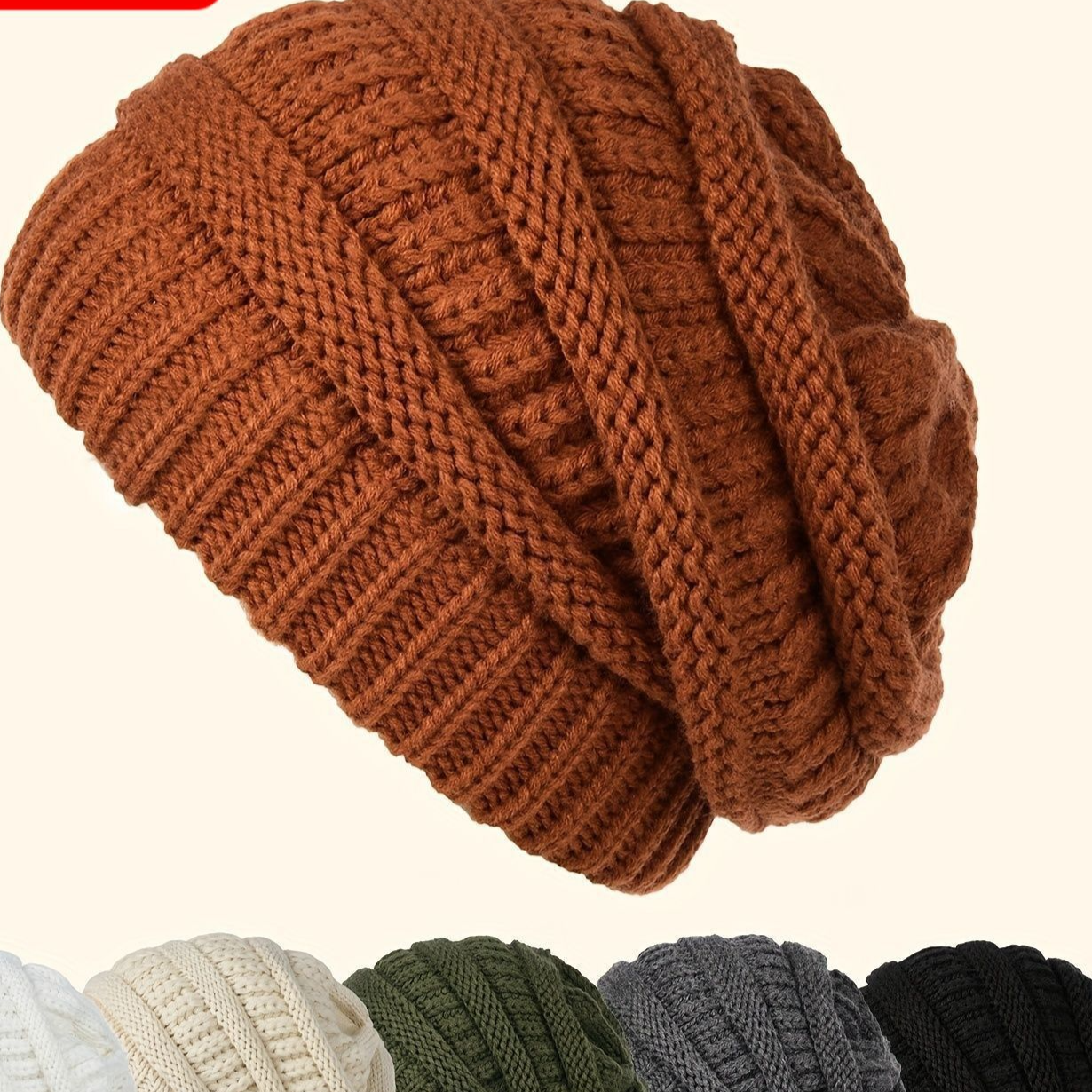 Elastic Knitted Winter Beanie Hat