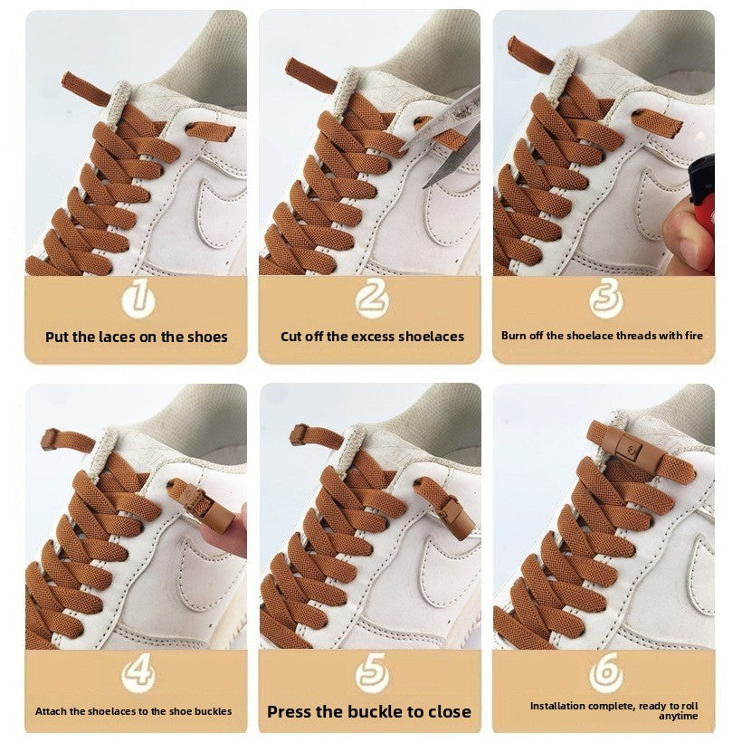 Elastic No-Tie Shoelaces with Quick Lock Buckles