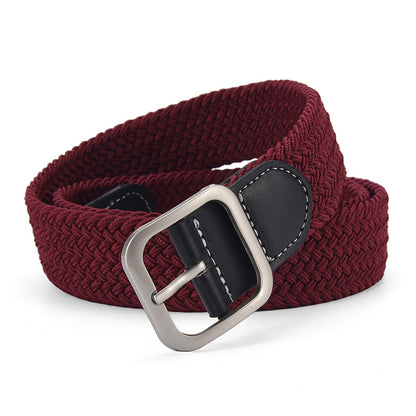 Elastic Pin Buckle Woven Belt