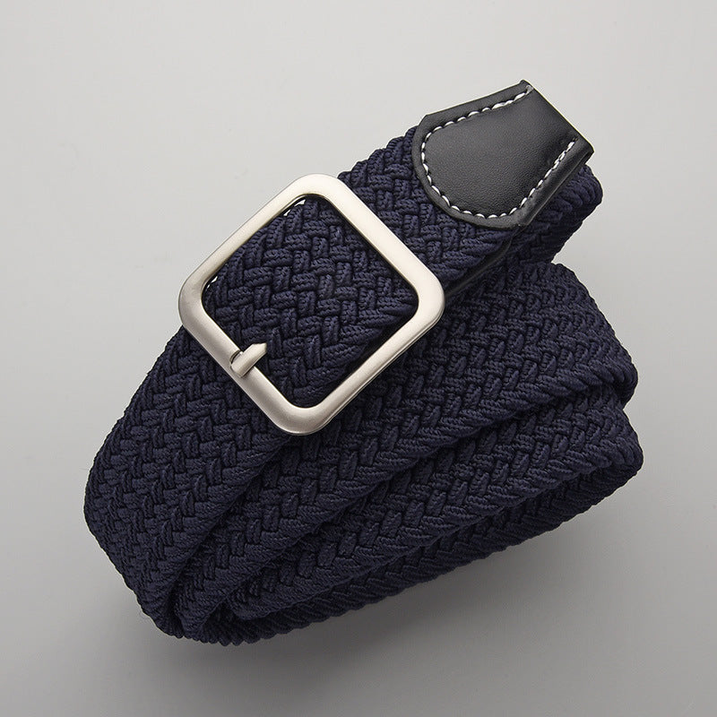 Elastic Pin Buckle Woven Belt