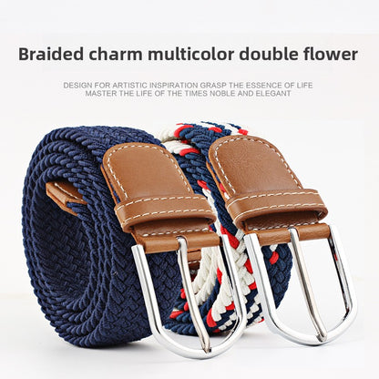 Elastic Pin Buckle Woven Belt