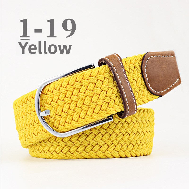Elastic Pin Buckle Woven Belt