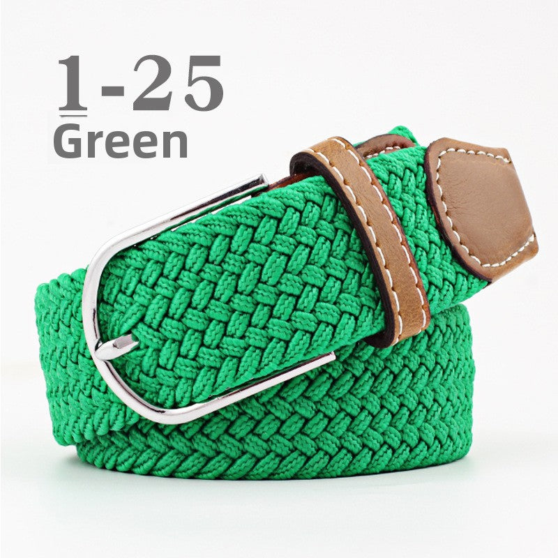 Elastic Pin Buckle Woven Belt