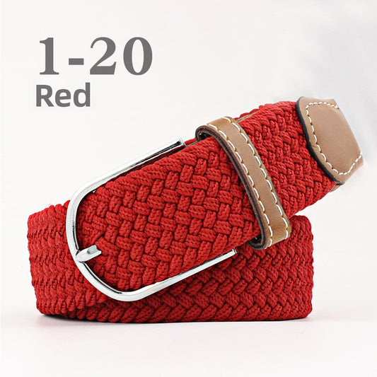 Elastic Pin Buckle Woven Belt
