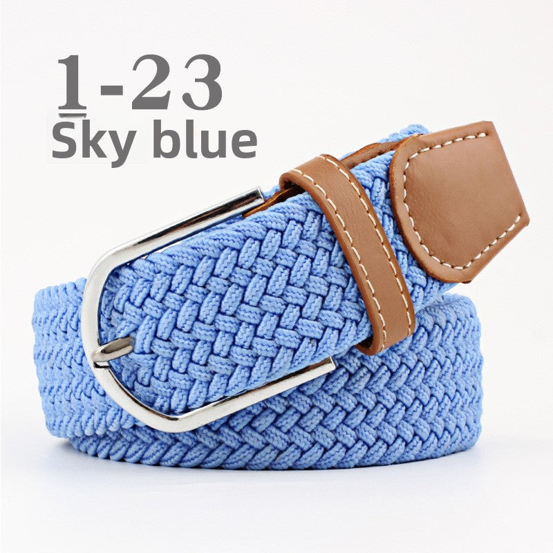 Elastic Pin Buckle Woven Belt
