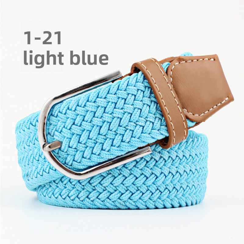 Elastic Pin Buckle Woven Belt