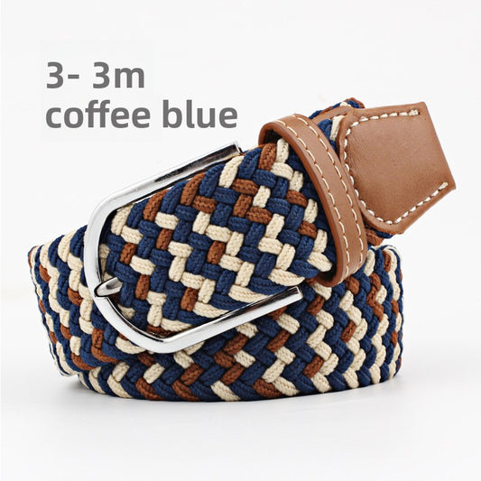 Elastic Pin Buckle Woven Belt