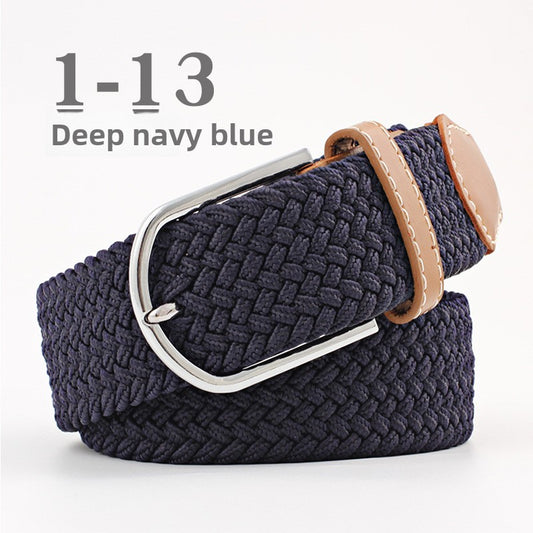 Elastic Pin Buckle Woven Belt