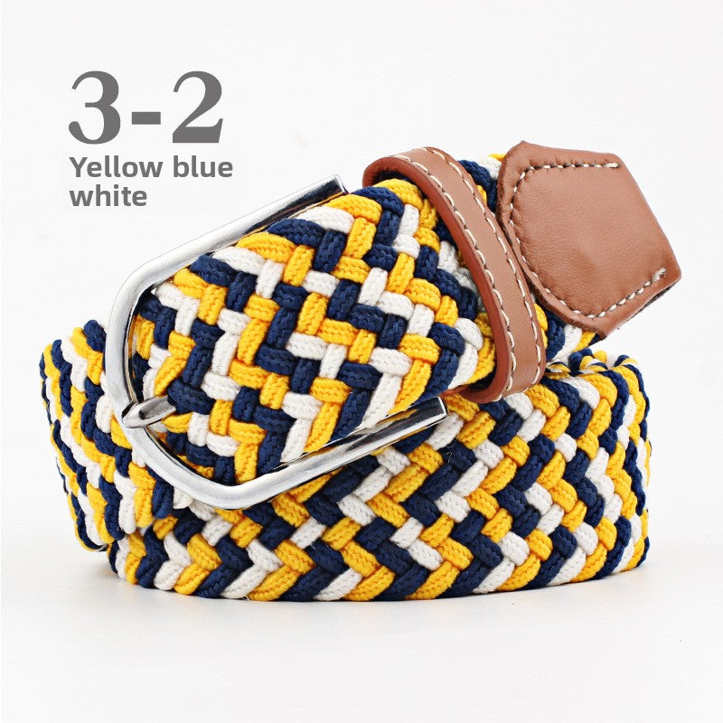 Elastic Pin Buckle Woven Belt