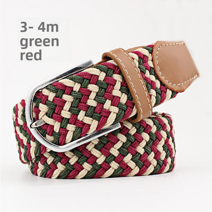 Elastic Pin Buckle Woven Belt
