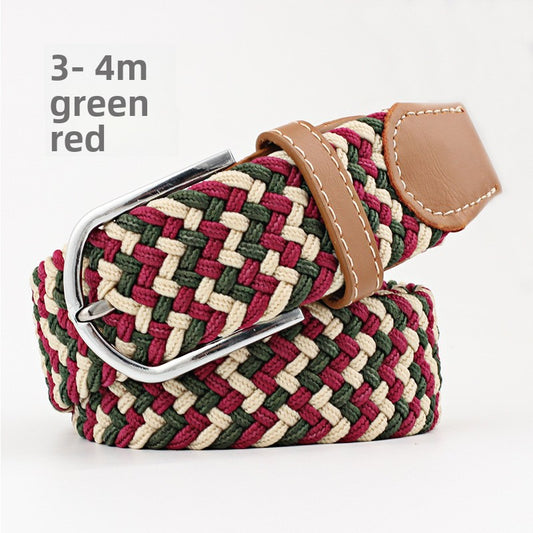 Elastic Pin Buckle Woven Belt