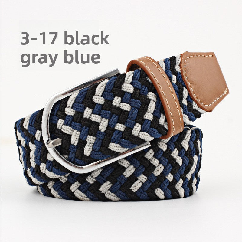 Elastic Pin Buckle Woven Belt