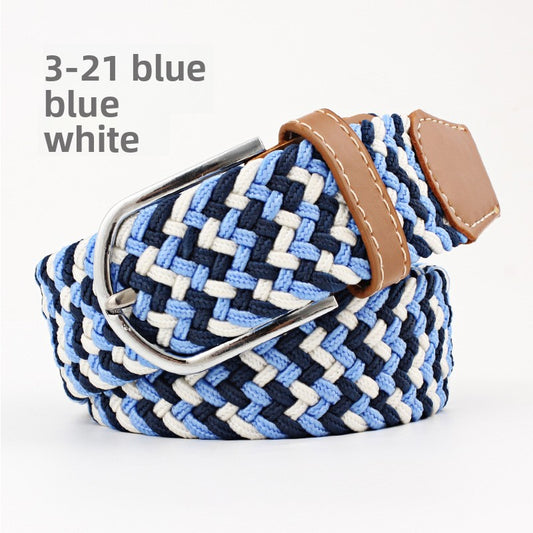 Elastic Pin Buckle Woven Belt