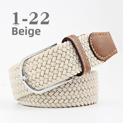 Elastic Pin Buckle Woven Belt